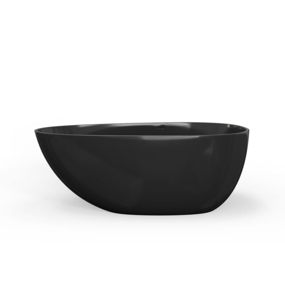 Black ceramic bowl on a white background
