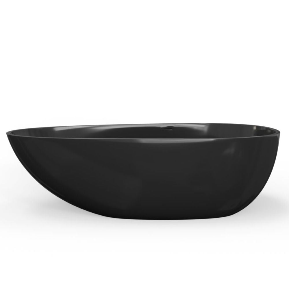 Black ceramic bowl on a white background