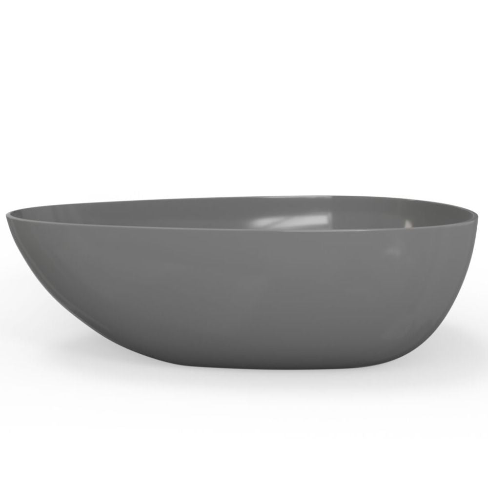 Gray ceramic bowl on a white background