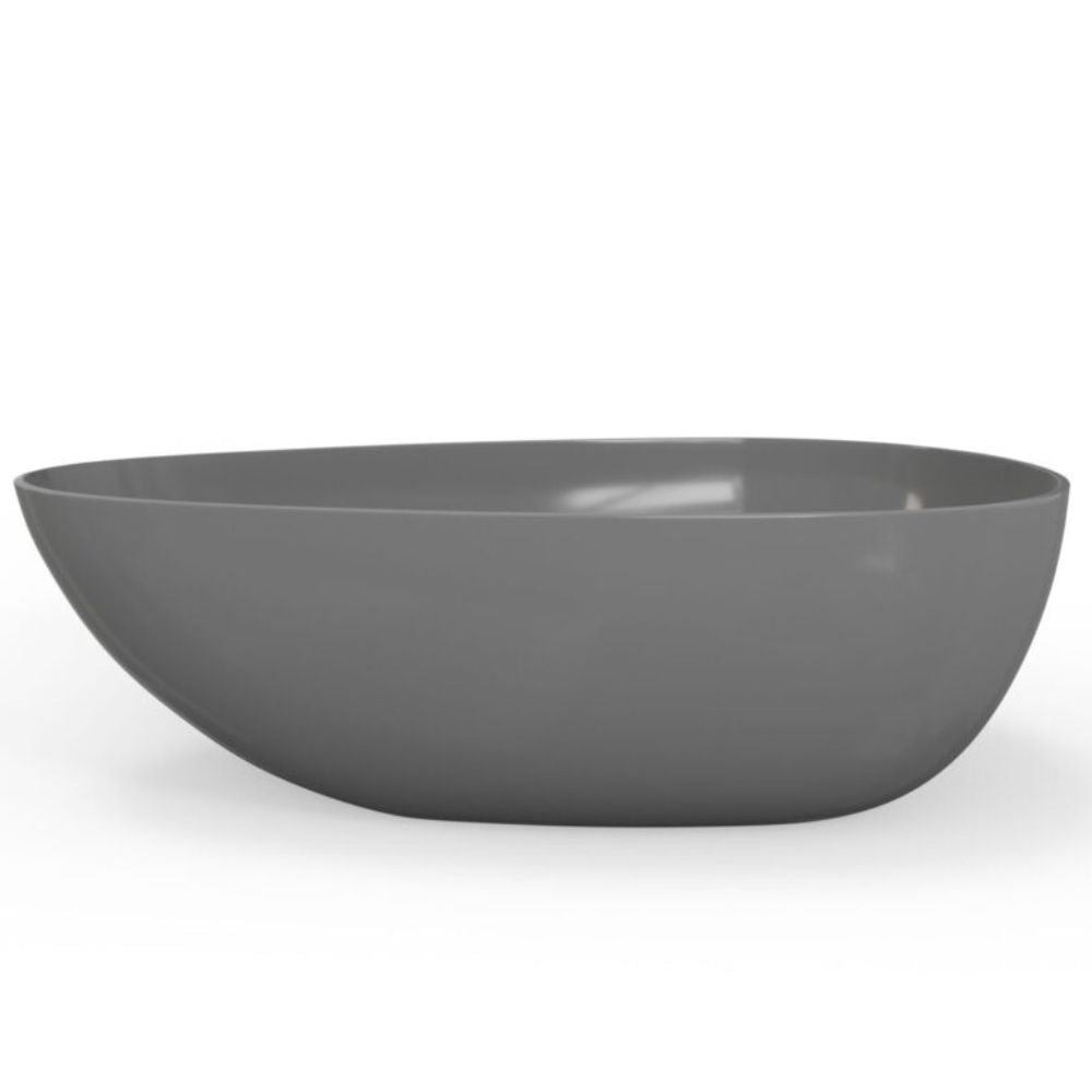 Gray ceramic bowl on a white background