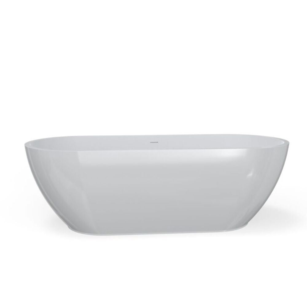 White oval basin on a white background
