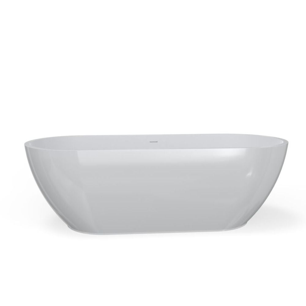 White oval basin on a white background