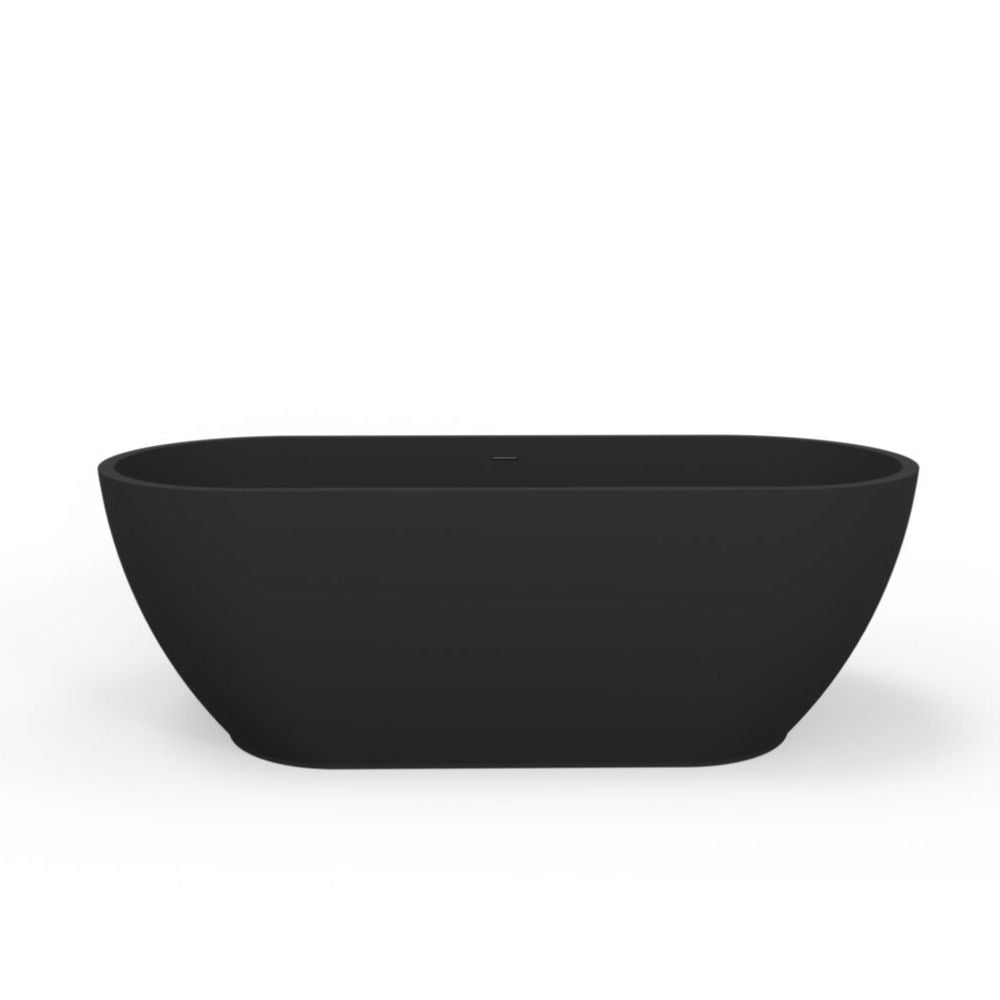 Black oval basin on a white background