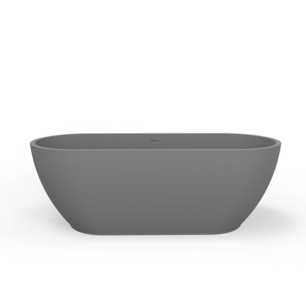 Gray oval planter on a white background