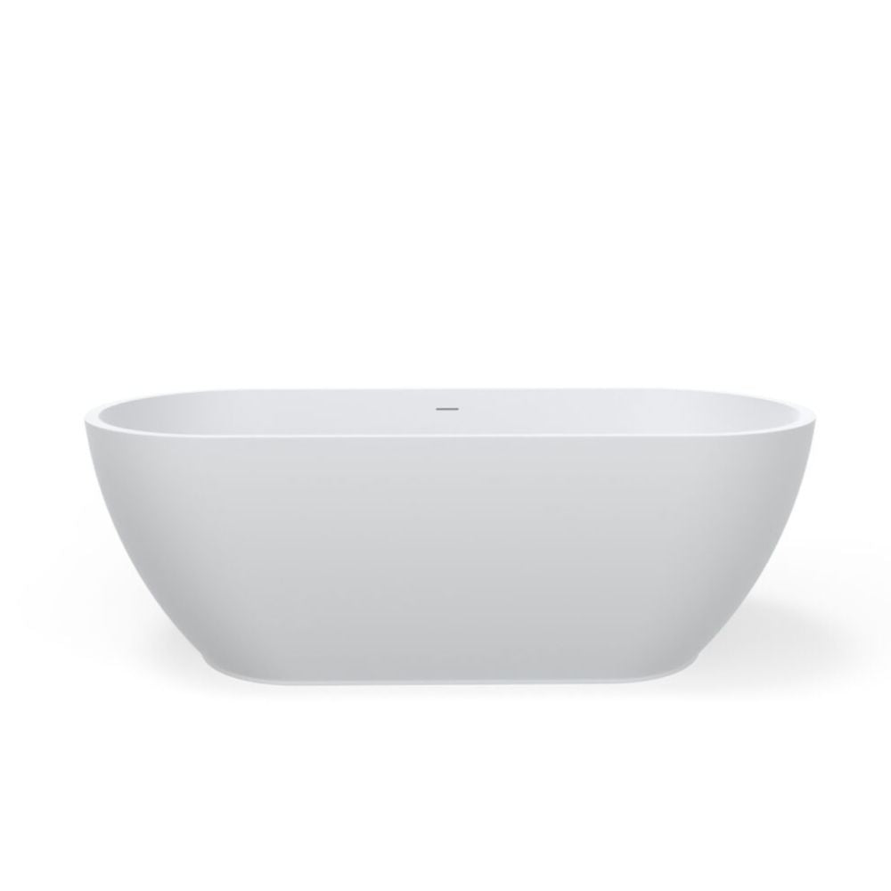 White oval basin on a white background