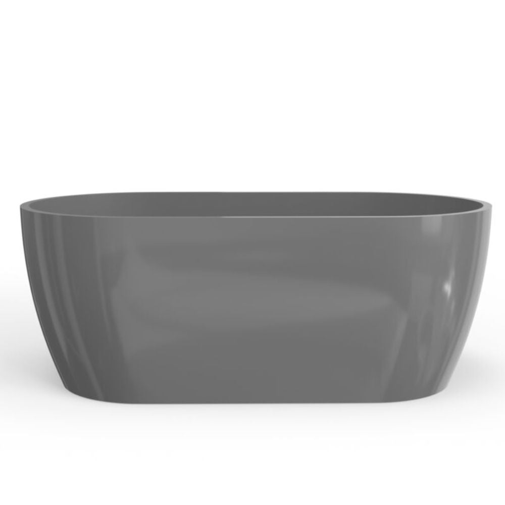 Gray oval planter on a white background
