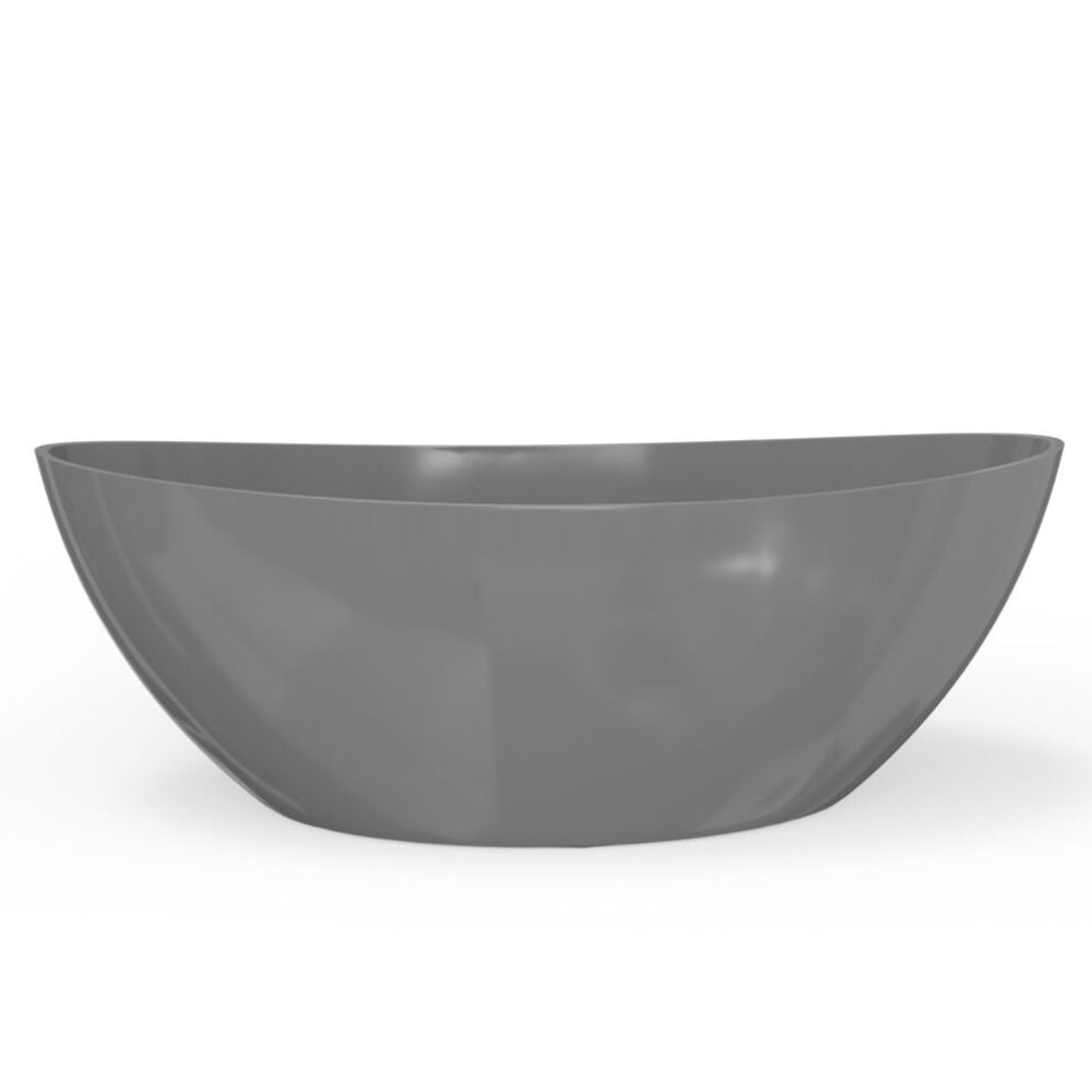 Gray ceramic bowl on a white background