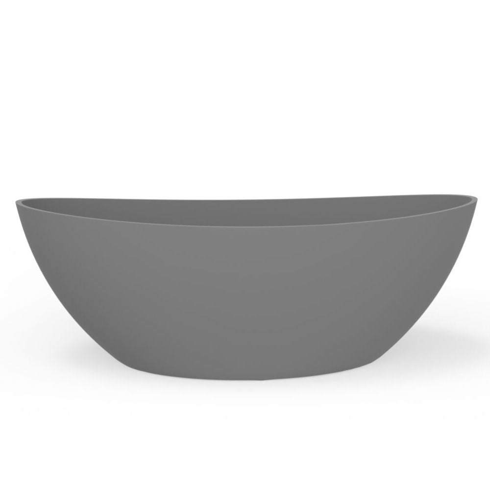 Gray ceramic bowl on a white background