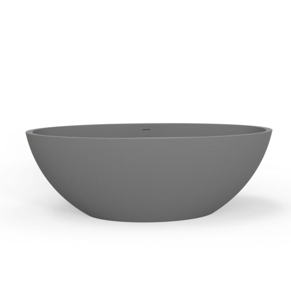 Black oval planter on a white background
