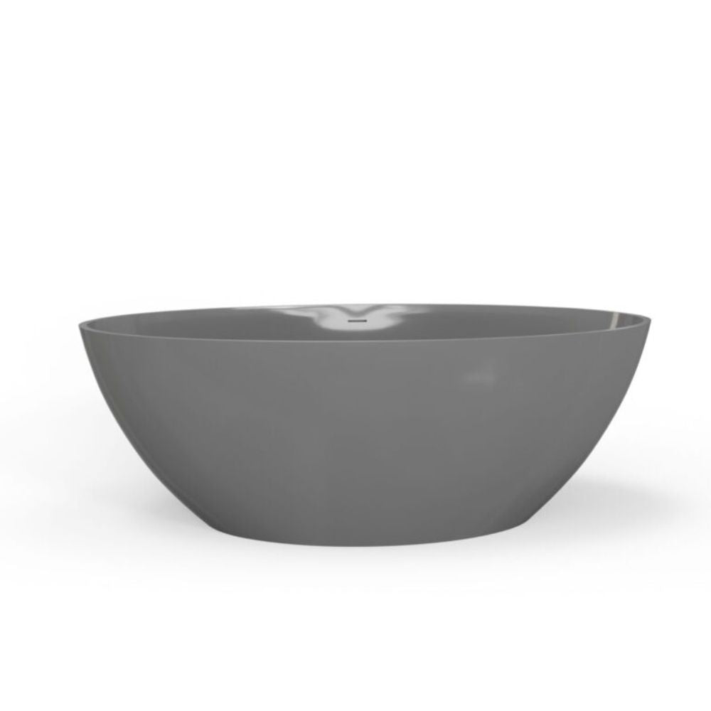 Gray ceramic bowl on a white background