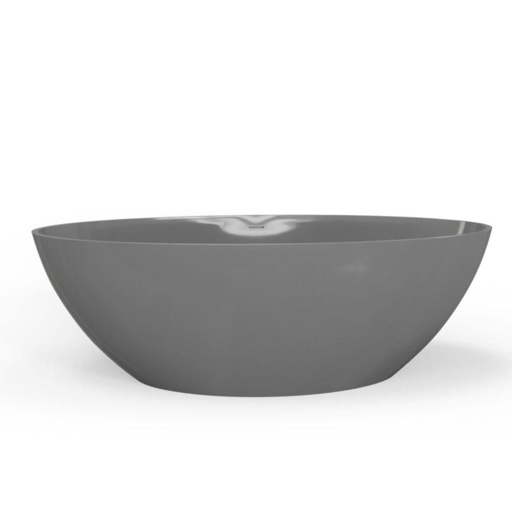 Gray ceramic bowl on a white background