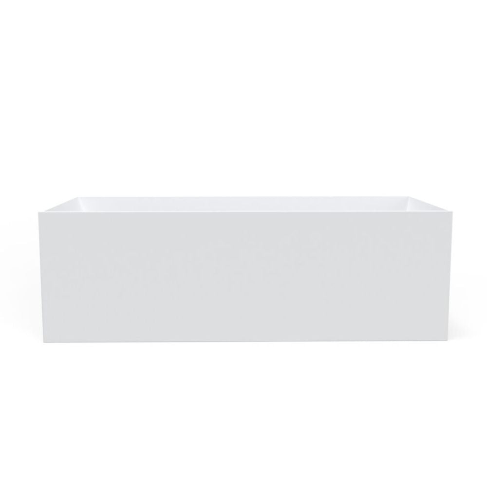 White rectangular shelf on a white background