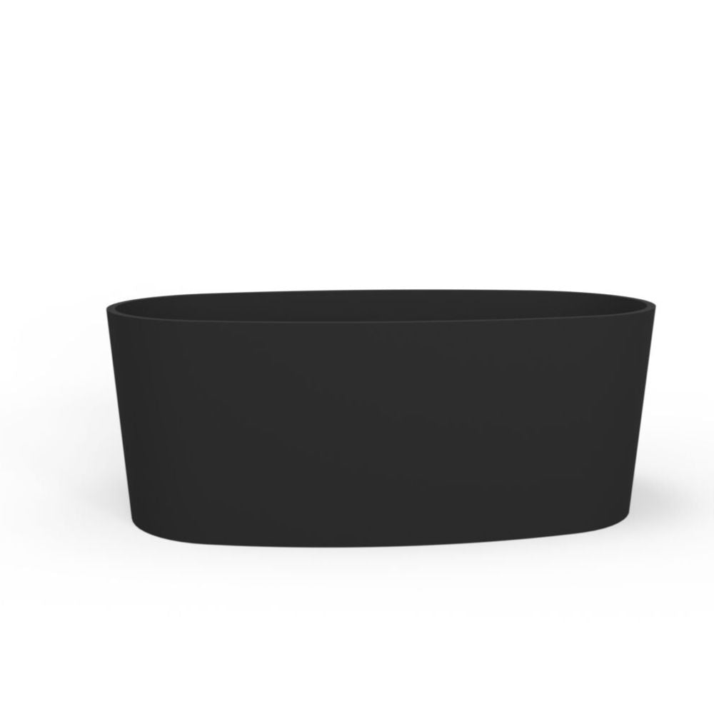 Black toiletry bag on a beige background