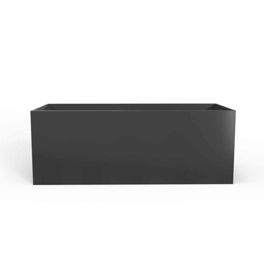Black rectangular planter on a white background