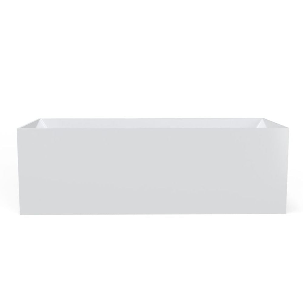 Rectangular white planter on a white background