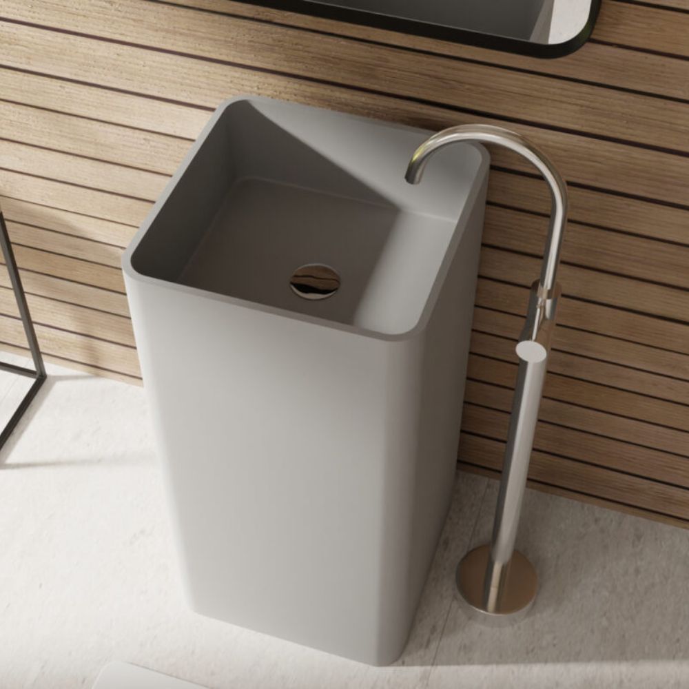 Gray freestanding sink