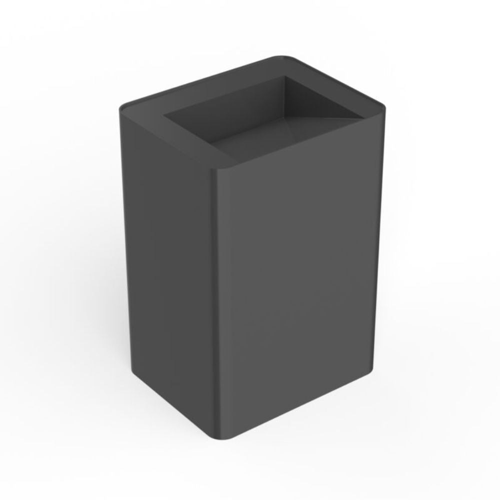 A dark gray rectangular container with an open top, shown on a plain white background.