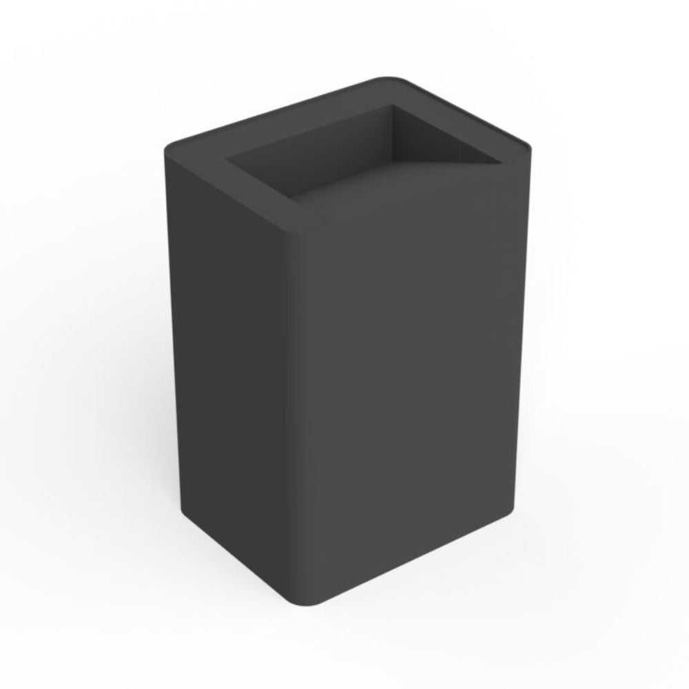 A dark gray rectangular container with an open top, shown on a plain white background.