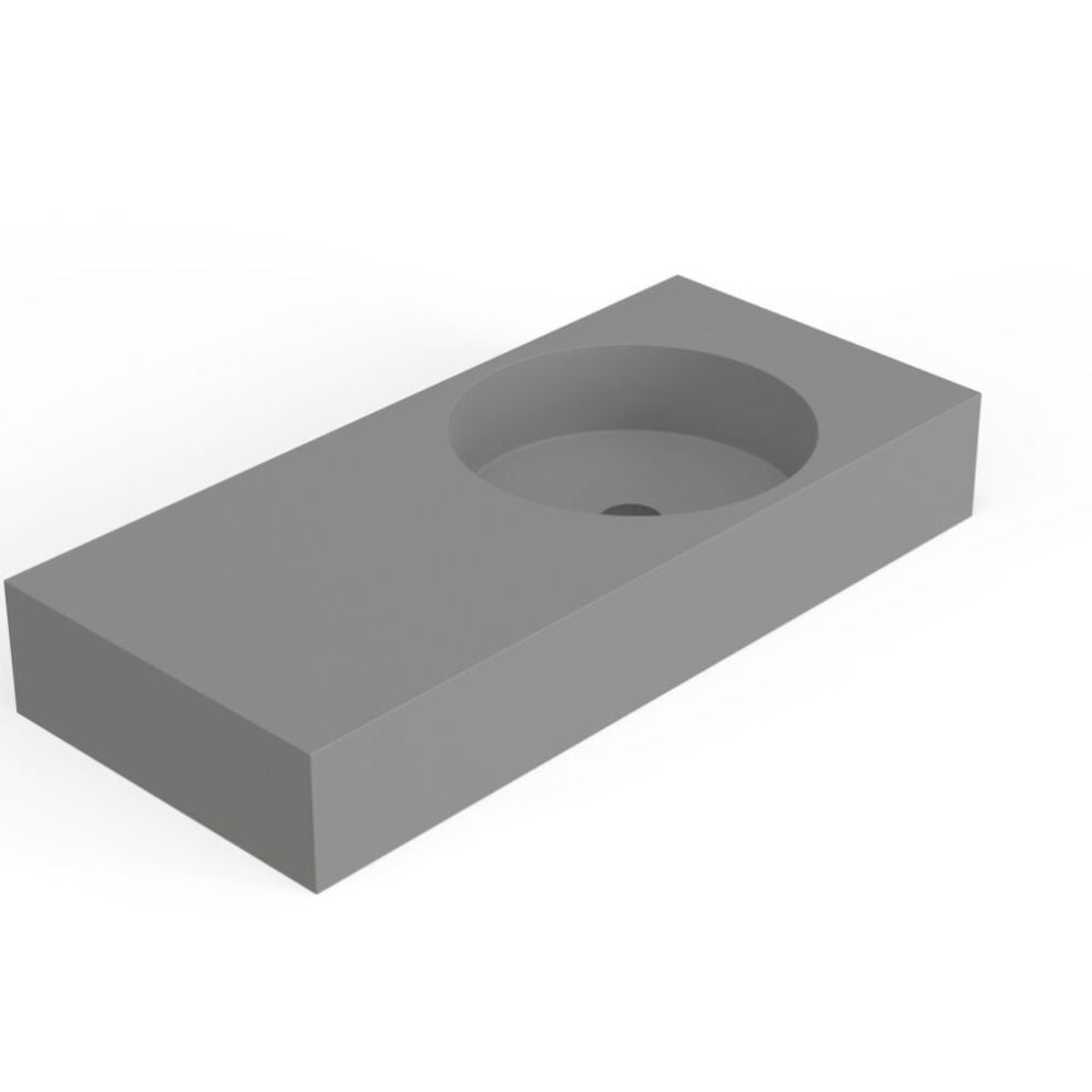Gray concrete sink on a white background
