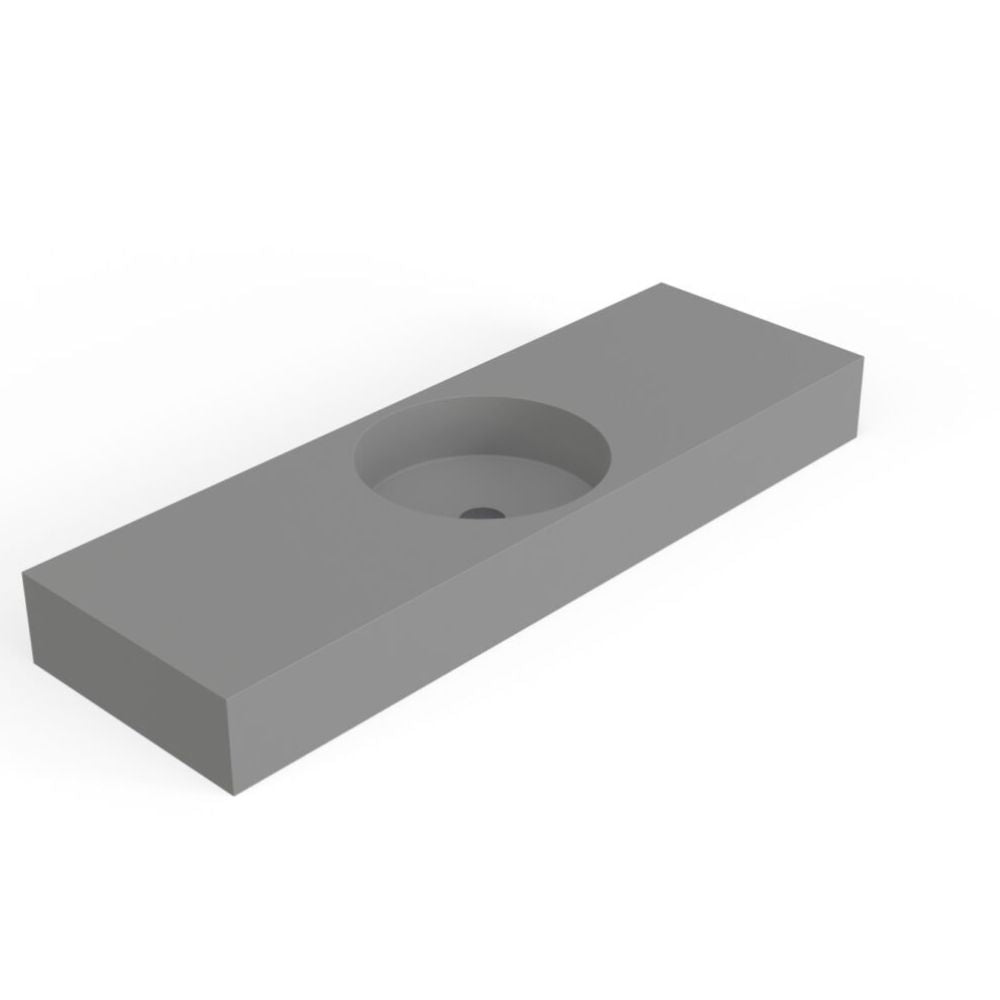 Gray concrete sink basin on a white background