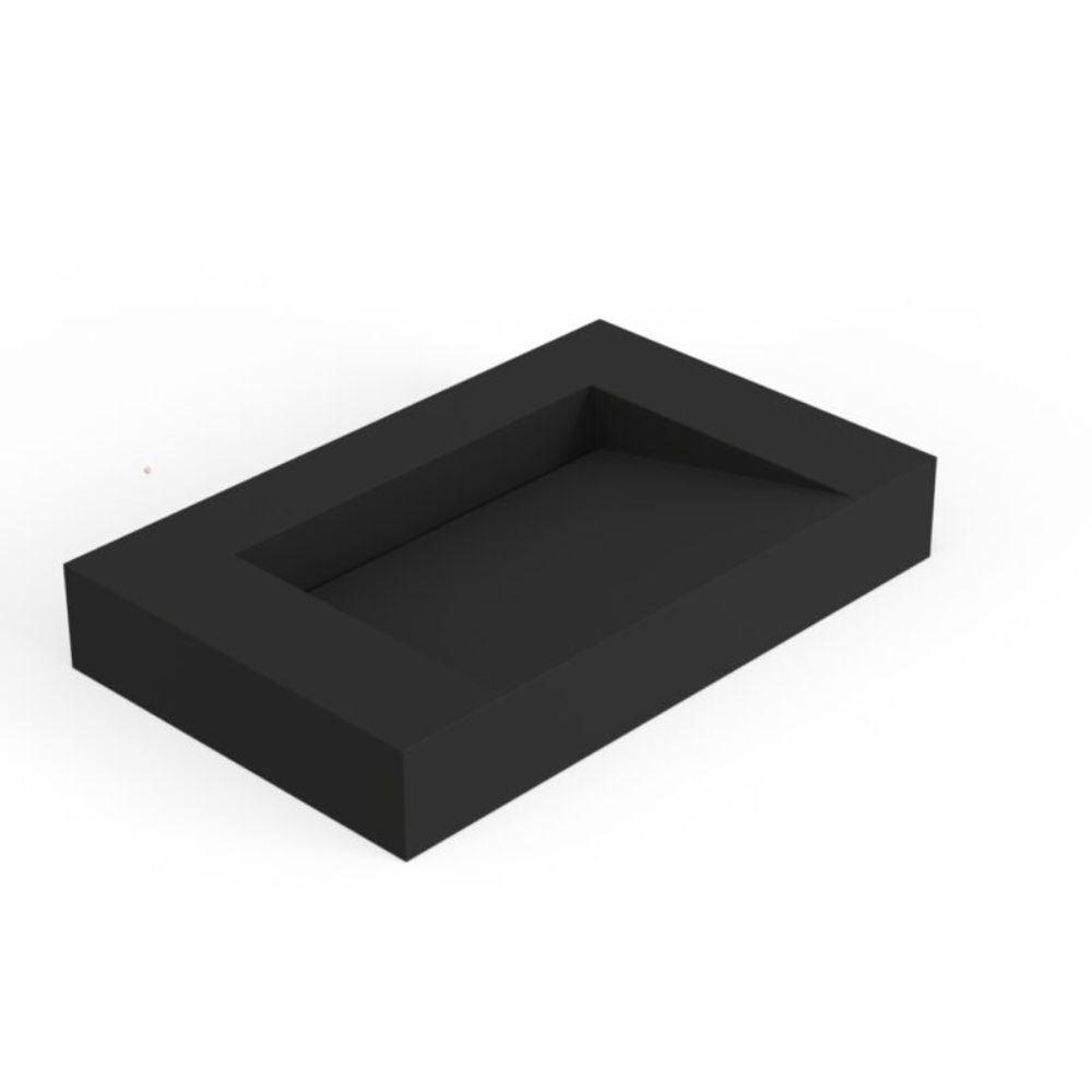Black rectangular box on a white background