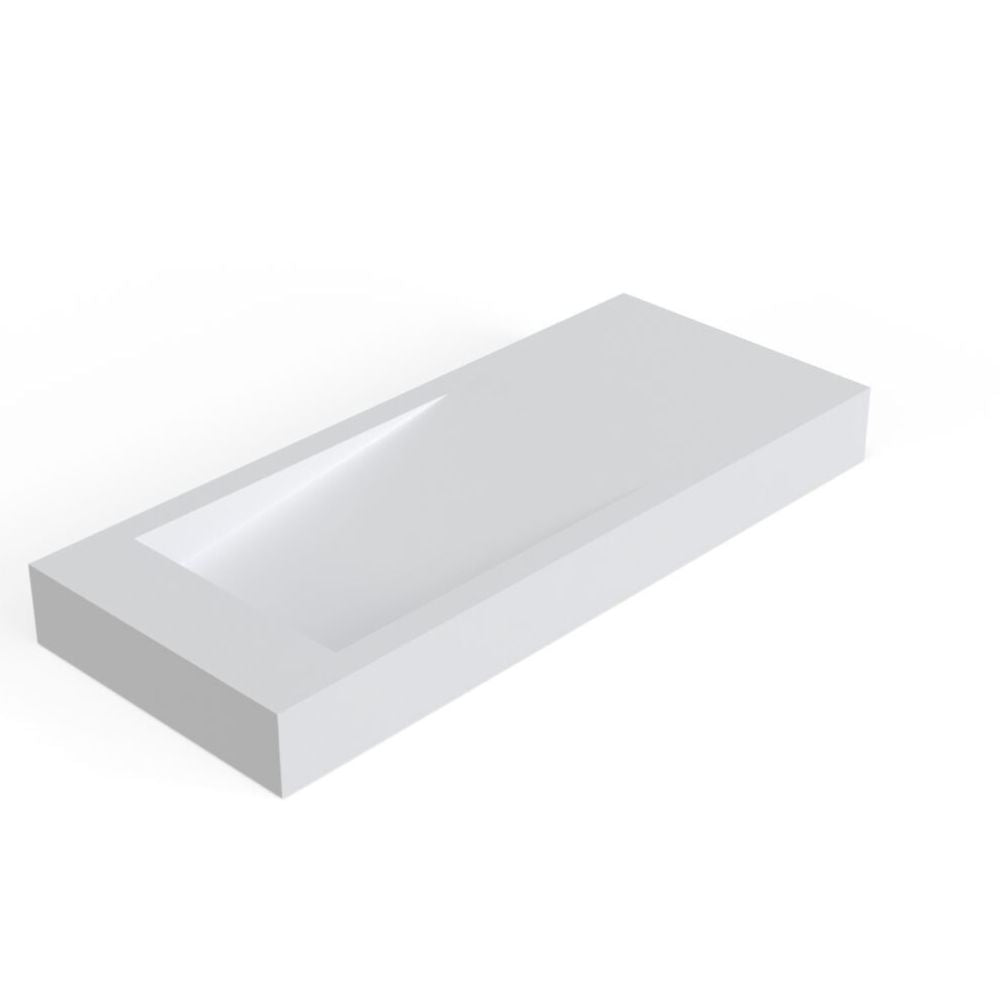 Rectangular white box on a white background