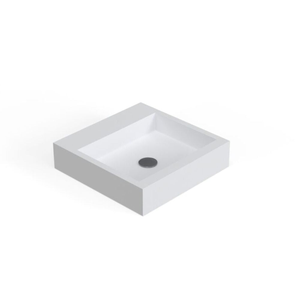 White square sink on a white background