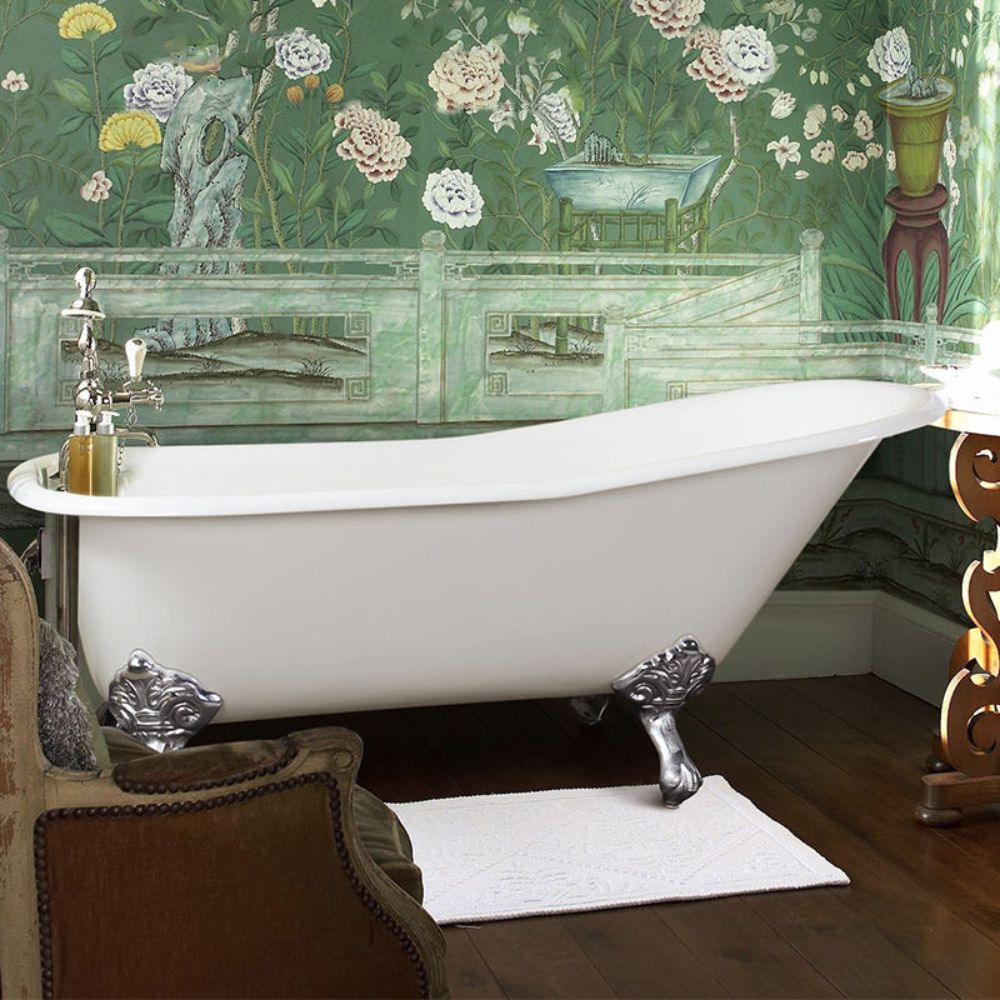 Traditional Antique Copper Cast Iron Claw Foot Bathtub