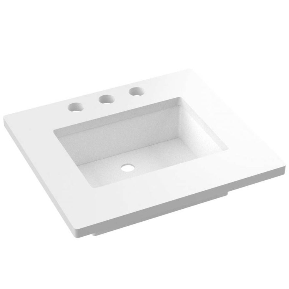 White ceramic sink on a white background