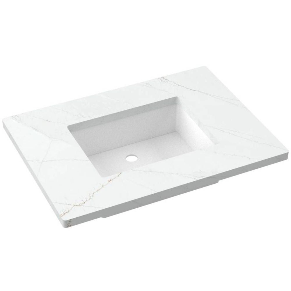 White rectangular sink on a white background