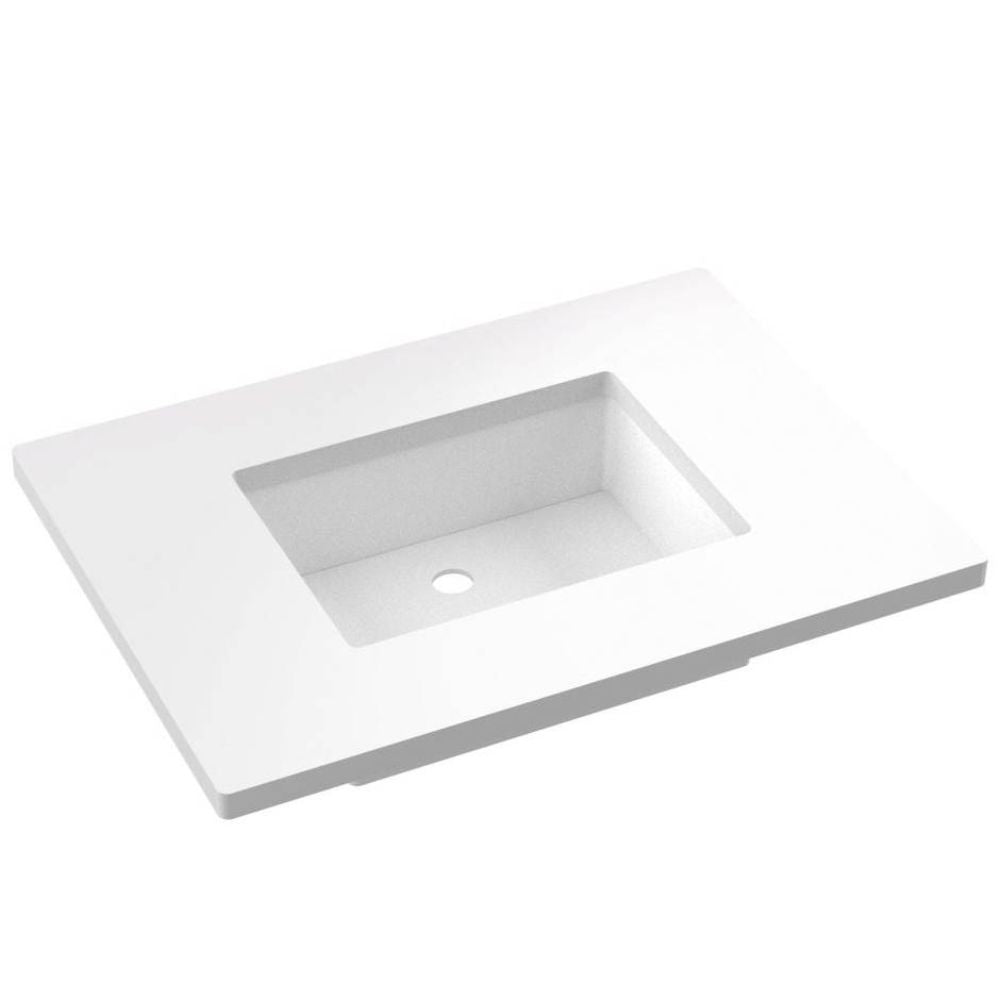 White rectangular sink on a white background
