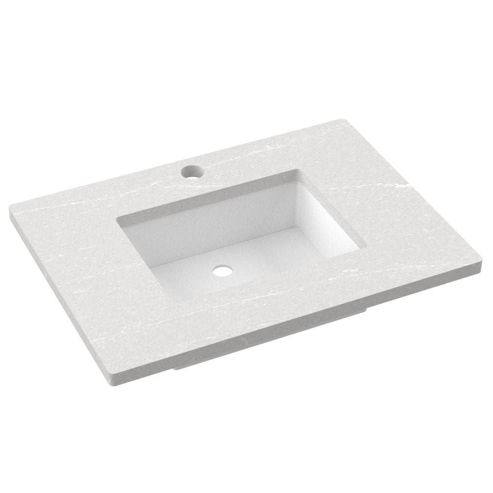 White rectangular sink on a white background