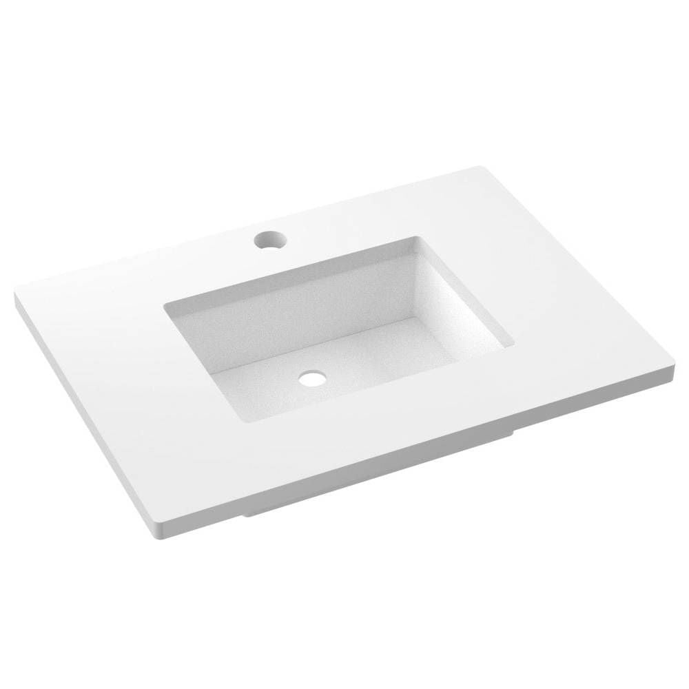 White rectangular sink on a white background