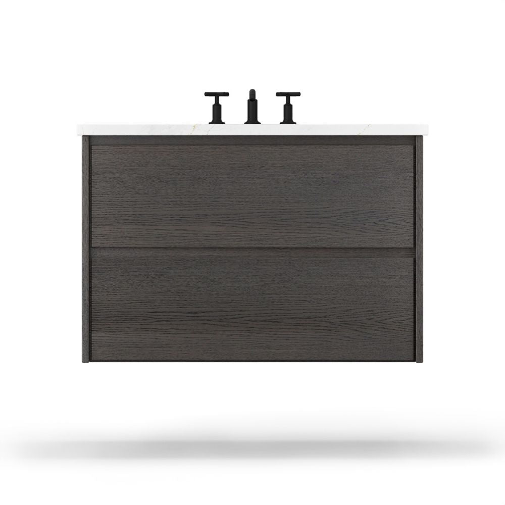 Vanderloc 36" Gilded Two-Drawer Single Bath Floating Vanity