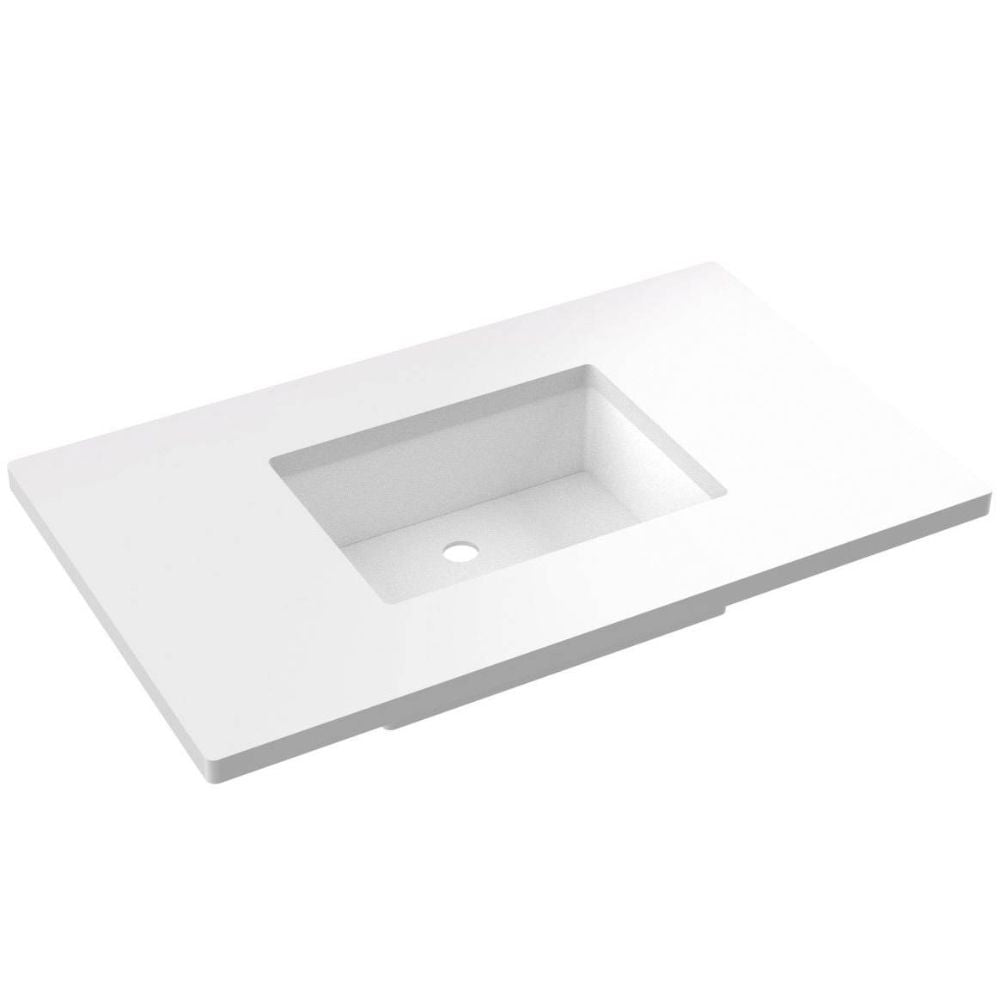 White rectangular sink on a white background