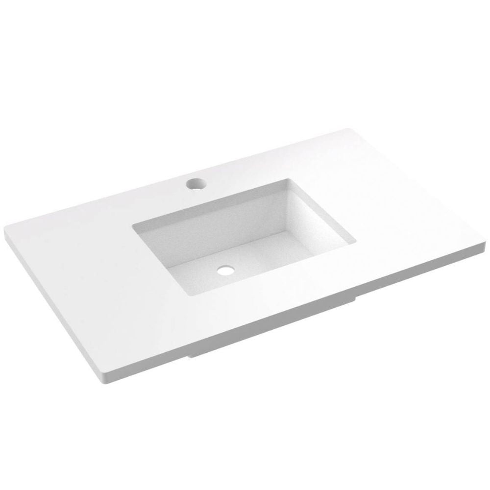 White rectangular sink on a white background
