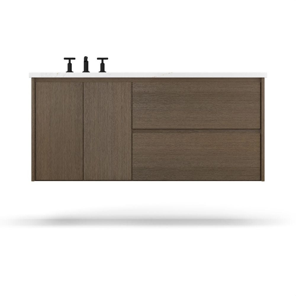 Vanderloc 42" Gilded Single Left Bath Floating Vanity