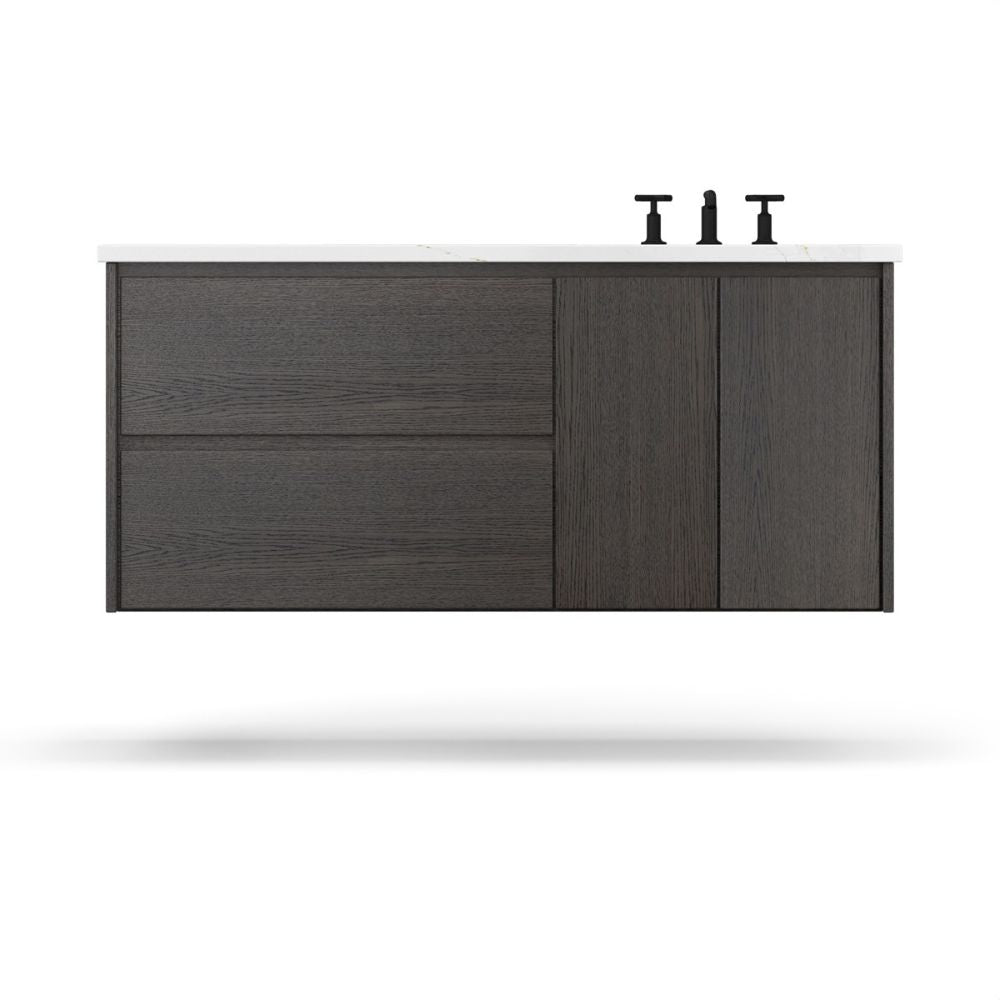 Vanderloc 42" Gilded Single Right Offset Bath Floating Vanity