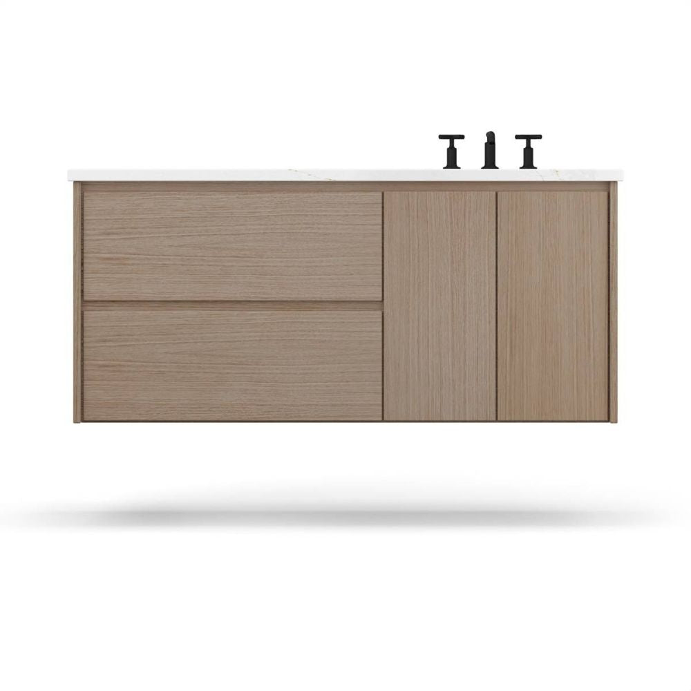 Vanderloc 42" Gilded Single Right Offset Bath Floating Vanity