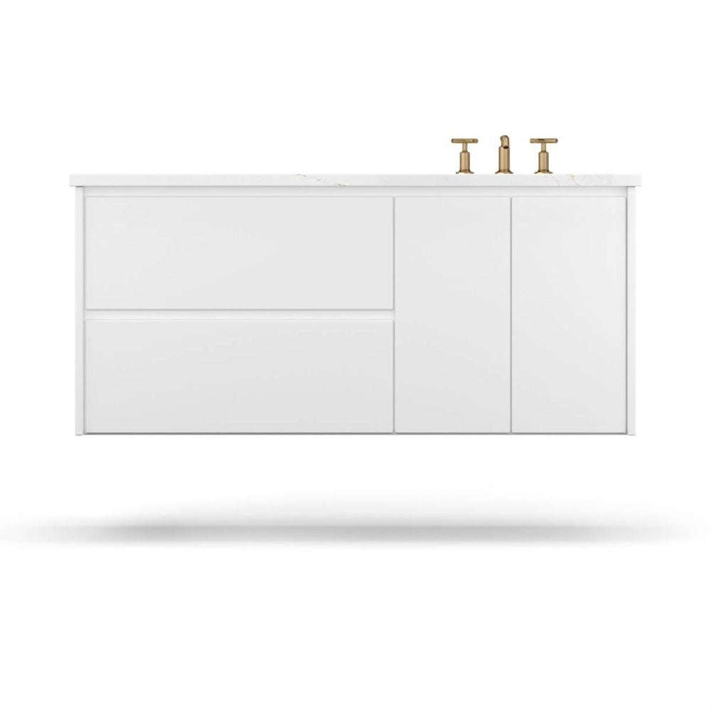 Vanderloc 42" Gilded Single Right Offset Bath Floating Vanity