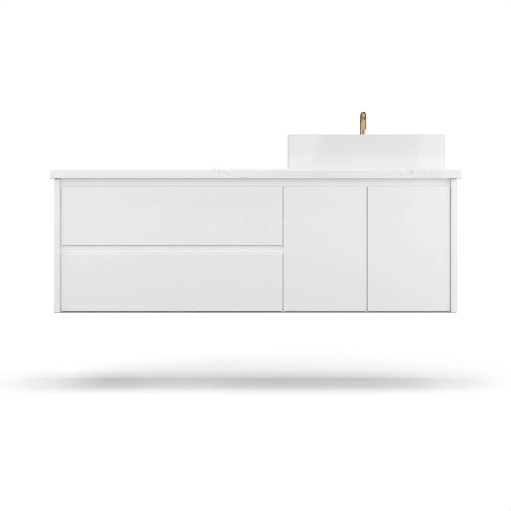 Vanderloc 42" Gilded Single Right Offset Bath Floating Vanity