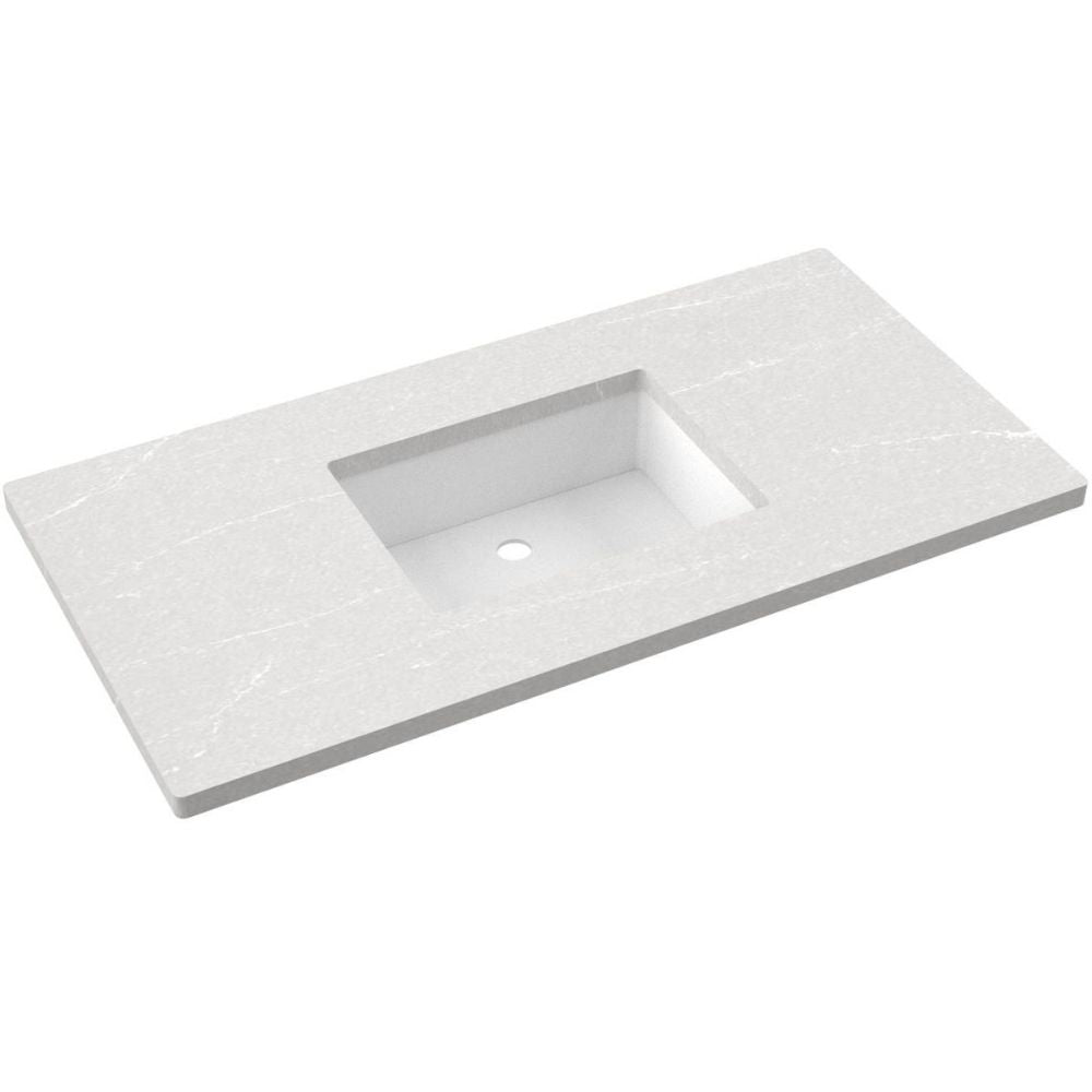 White rectangular sink basin on a white background
