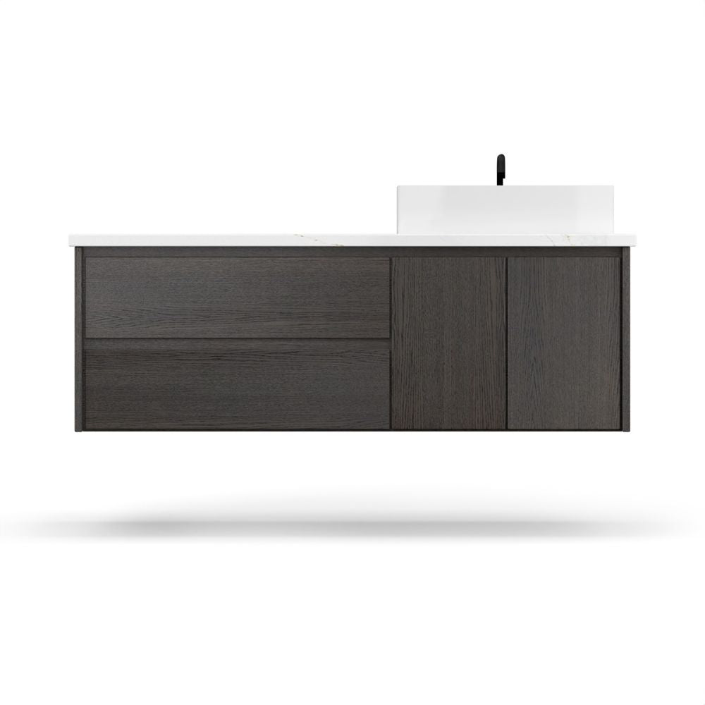 Vanderloc 54" Gilded Single Right Offset Bath Floating Vanity