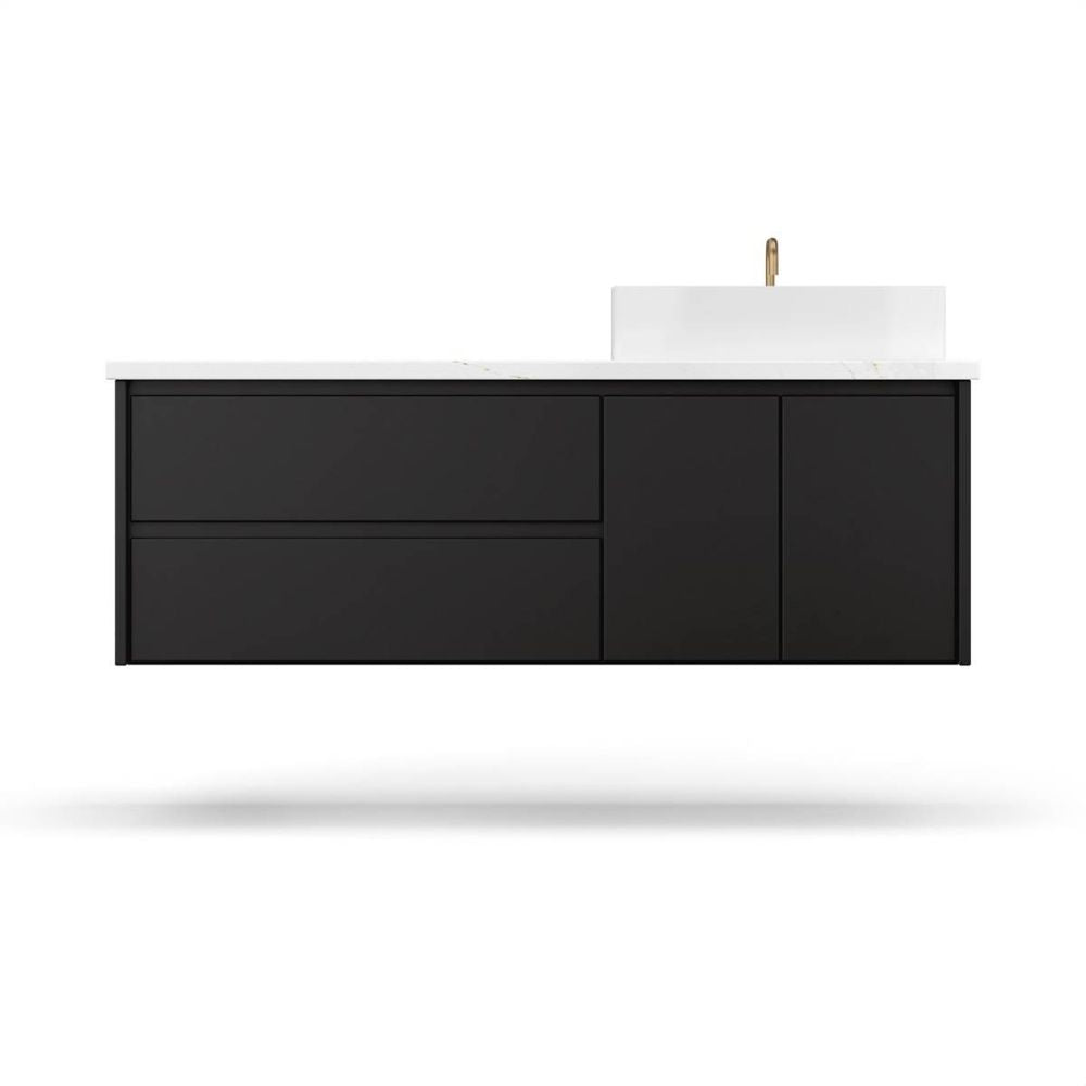 Vanderloc 54" Gilded Single Right Offset Bath Floating Vanity