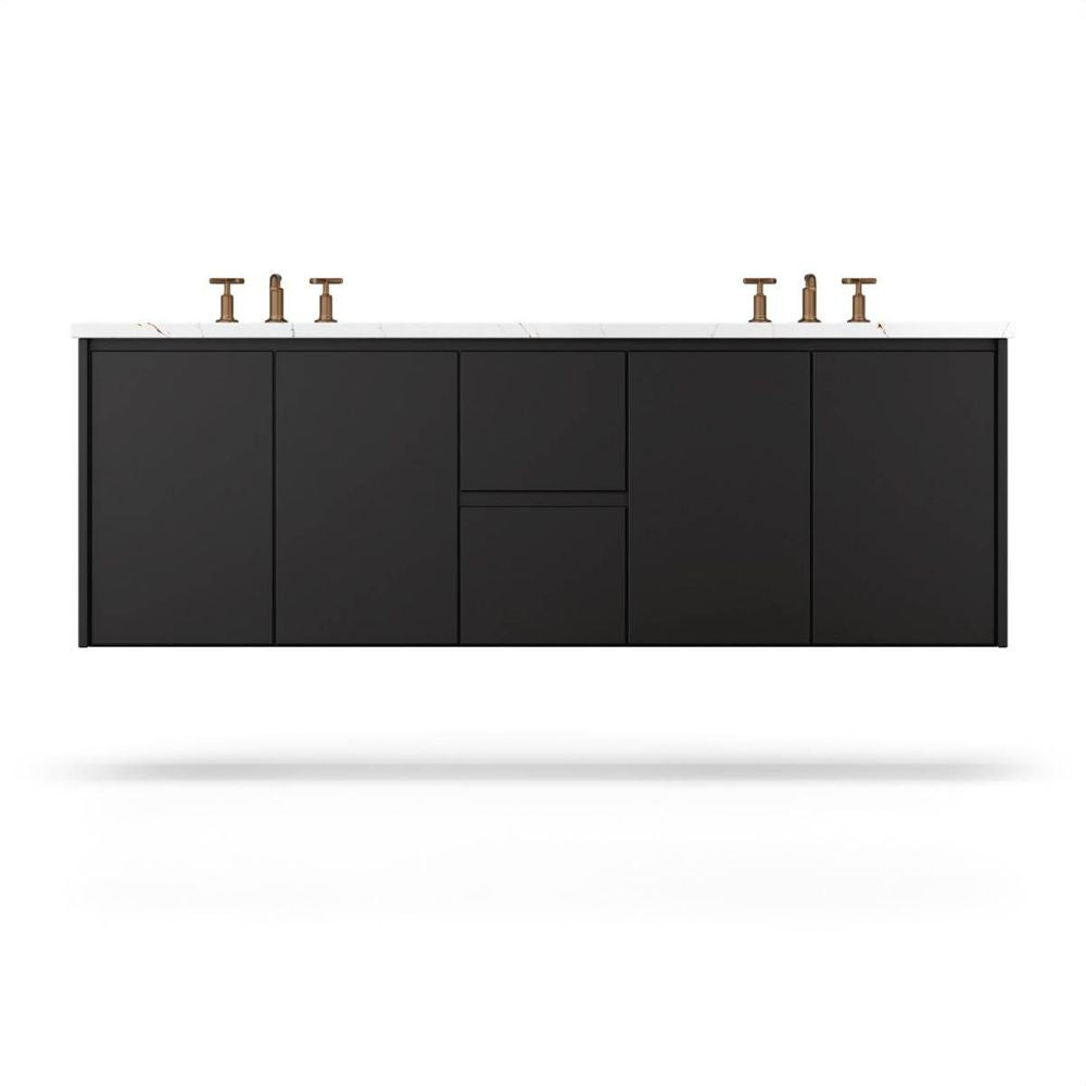Vanderloc 60" Gilded Double Bath Floating Vanity