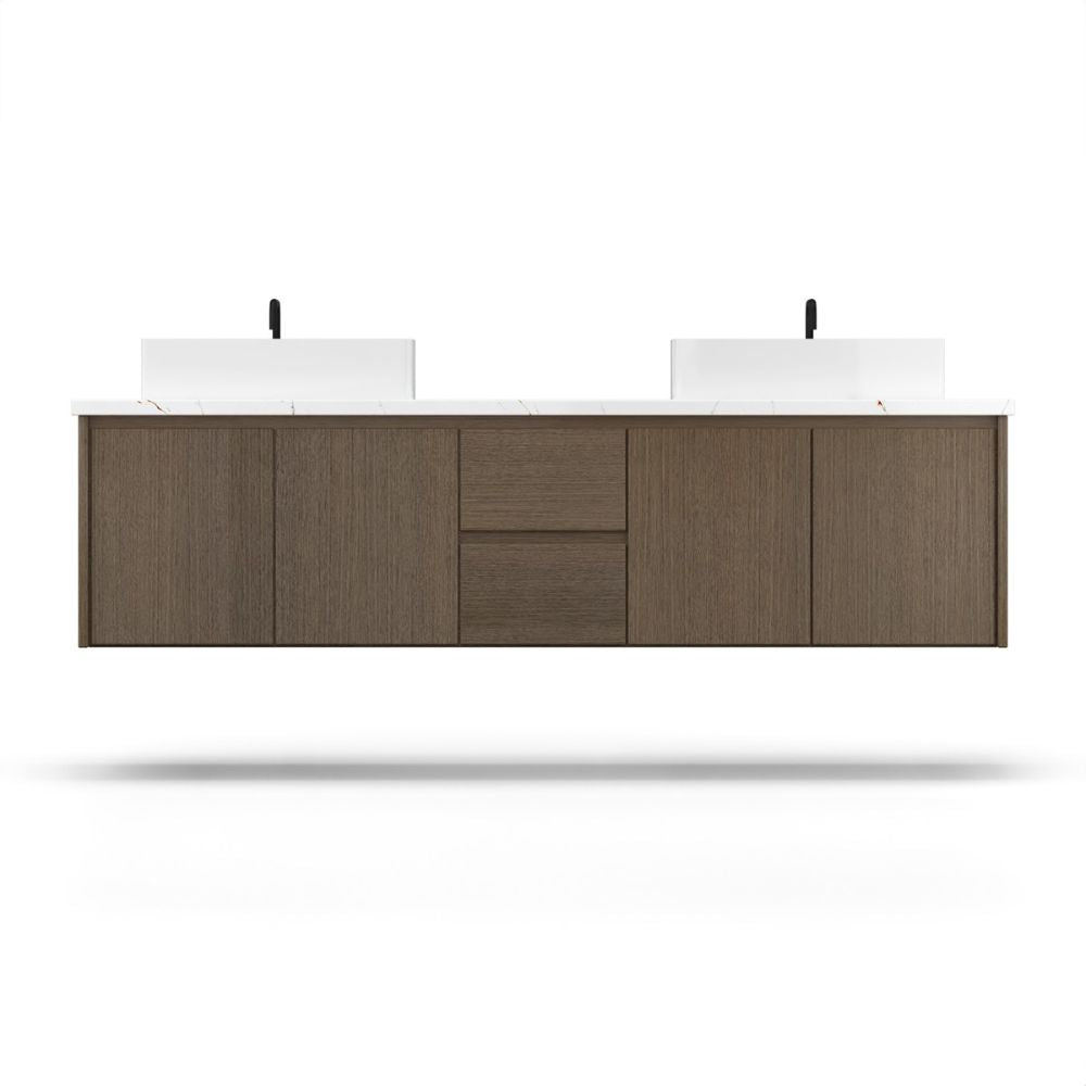 Vanderloc 60" Gilded Double Bath Floating Vanity