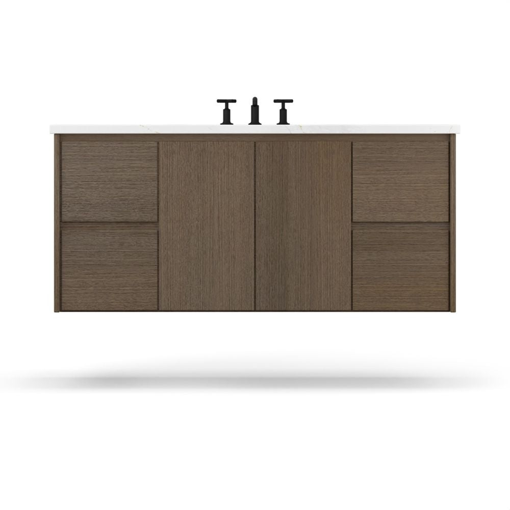 Vanderloc 60" Gilded Single Extra Wide Bath Floating Vanity
