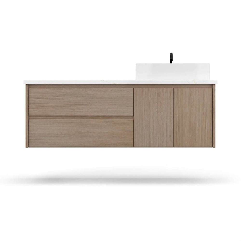 Vanderloc 60" Gilded Single Right Offset Bath Floating Vanity