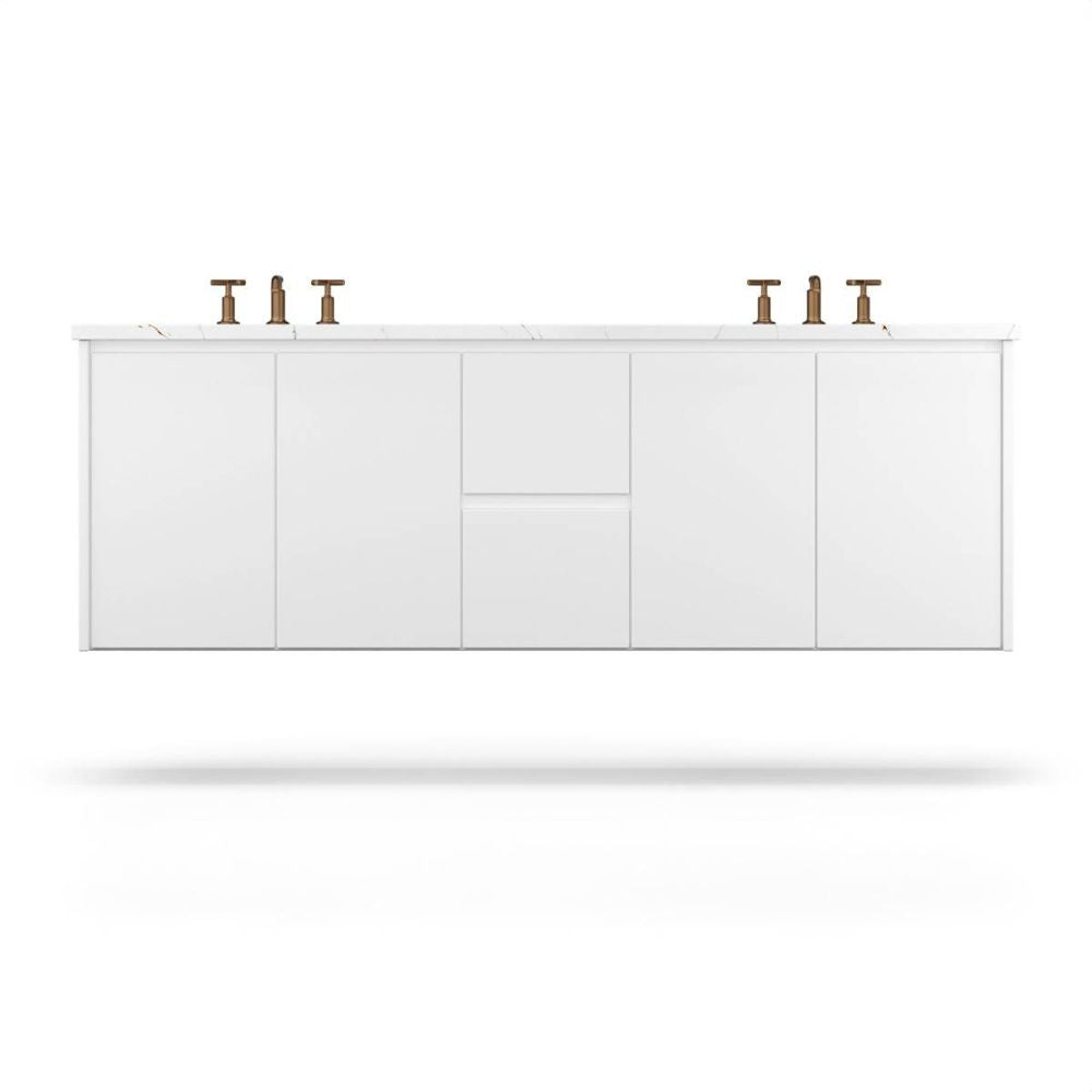 Vanderloc 72" Gilded Double Bath Floating Vanity