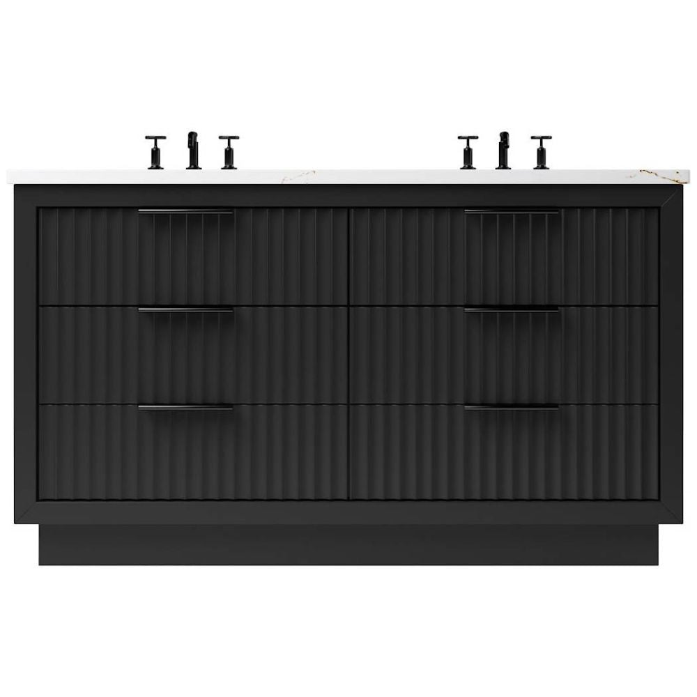 Black dresser with textured finish on a white background